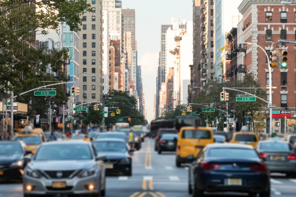 Cars on a New York City street